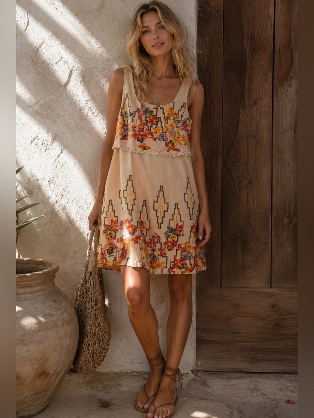 Free People 'The Big Bang' metallic Aztec dress